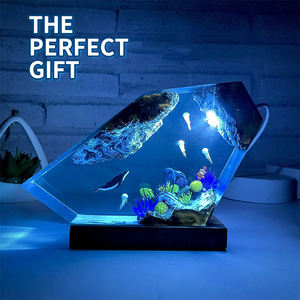 Lámpara de luz de madera de resina epoxi oceánica hecha a mano, lámpara de océano acuático multicolor, <span class=keywords><strong>buzo</strong></span> de mar profundo, cueva, entusiastas del buceo, decoración de escritorio - Product Image 2