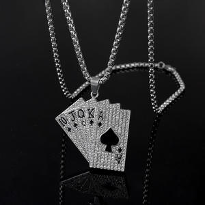 Hiphop नवीनतम डिजाइन कस्टम स्टेनलेस स्टील पुरुषों के आभूषण लंबी कार्ड स्वेटर हार - Product Image 6