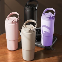 Tasse isotherme double paroi en acier inoxydable 316 avec paille et poignée pour café et voyage