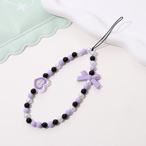 Correa de Teléfono Móvil con Cuentas de Colores, Moderna y Linda, de Acrílico, Personalizada con Forma de Corazón, para Mujeres y Niñas - Product Image 4