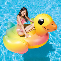 INTEX57556 Petit canard jaune gonflable pour adultes et enfants, bouée de surf pour jeux aquatiques 160cmX118cm, jouet flottant animal