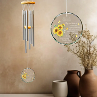 Carillon éolien commémoratif tournesol populaire, ornement commémoratif personnalisé en acrylique, cadeau de condoléances pour la famille, décoration de jardin extérieur