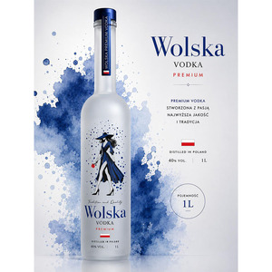 <span class=keywords><strong>Vodka</strong></span> Transparente Polaca Premium, Licor Suave y Neutro, 40% ABV, Wolska, 1 Litro, Bebida de Calidad para Cócteles y Bares - Product Image 1