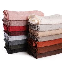 Nouveau style, écharpe longue haut de gamme couleur unie, turban, châle en gaze de satin nacré, hijab uni en polyester avec diamant ou pour l'été