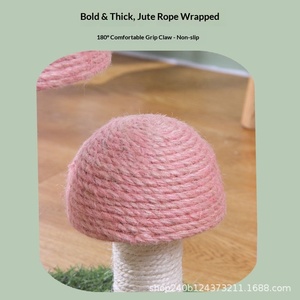 Mushroom Wooden <strong>Cat</strong> <strong>Scratch</strong> <strong>Post</strong> Sisal-<strong>Wrapped</strong> <strong>Cat</strong> Tree <strong>Cat</strong> Wands Toys-Source Factory Direct Wholesale Cross-Border Trade All - Product Image 4