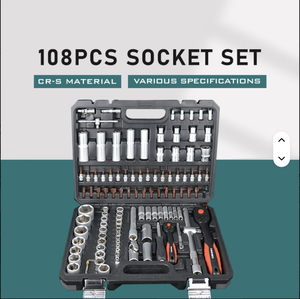 WKC 108pcs Auto Repair Mechanic <b>Tool</b> <b>Set</b> OEM Customizable Steel <b>Hand</b> Trowel Sockets Case Package for Electrical Home Use PL-108 - Product Image 2