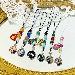 New Wholesale 15 Design Tanjirou Nezuko Zenitsu <b>Anime</b> Character Metal Mobile Phone Keyring Bag Charm Handbag Pendant Accessories - Product Image 1