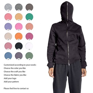 Logotipo personalizado Unisex 100% algodón Vintage Streetwear Regular Fit Jumper cara completa Sudadera con capucha patrón sólido temporada de otoño de alta calidad - Product Image 1