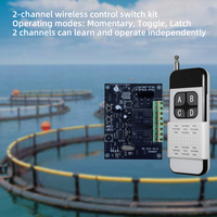 Interrupteur à distance RF haute puissance 2 canaux DC9-48V pour aérateurs aquacoles et arroseurs agricoles avec portée de 1000 m