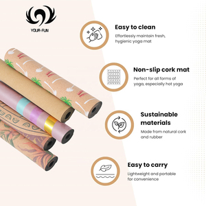 Tapete de Yoga Premium de Corcho, Tapete de Yoga Grueso de Corcho Orgánico al por Mayor, Logotipo Personalizado, Tapete de Yoga Ecológico, Acolchado, Gran Agarre - Product Image 2