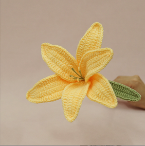 Nouvelle décoration de mariage Crochet tricot lys fait à la main fleur artificielle lys <span class=keywords><strong>Boutique</strong></span> artisanat - Product Image 5