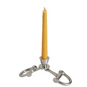 Support de bougie conique en métal inspiré d'un mors d'équitation, décoratif pour table, pour la maison, la salle à manger, le cheminée, accessoire de décoration - Product Image 1