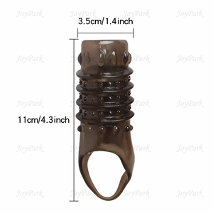 JoyPark Hochwertiger, weicher, phthalat freier Penis-Penis vergrößerung sring mit gepunkteten Ärmeln, <span class=keywords><strong>Spike</strong></span>-Ejakulation verzögerung kondom für Männer - Product Image 6