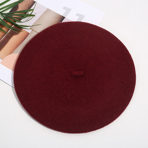 Béret français en laine couleur unie bonnet chaud chapeau artiste peintre fantaisie laine béret français chapeau couleur unie béret casquette pour femmes filles - Product Image 2