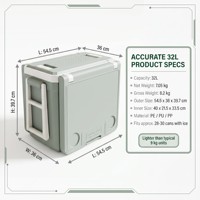 Vente en gros - Glacière 3-en-1 avec table et tabourets pliants, 32L 48H, en PE, PU, PP, portable, pour camping, plage, pêche, pique-nique