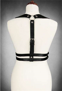 Arnés de cuero Pu gótico Punk para mujer, cinturón de cintura, jaula de Bondage, cuero, cinturón de arnés de pecho corporal BDSM - Product Image 6