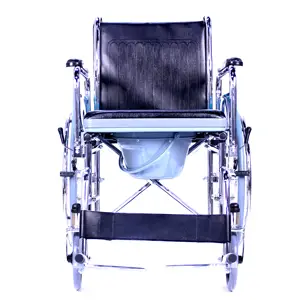 portable commode wheelchair with bedpan for disabled people