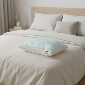 Almohada Rectangular Pilowix Tofu, Refrescante, con Soporte para el Cuello, Color Azul Cielo, de Poliéster, Algodón y Fibra de Bambú, Estilo Moderno - Product Image 2