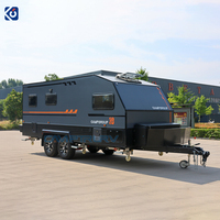 Caravane tout-terrain CAMPTRL 4X4 de 18 pieds, camping-car de luxe en fibre de verre, camping familial avec grand canapé, cuisine, douche