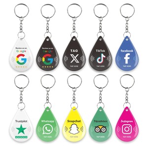 Portachiavi NFC Impermeabile in Resina Epossidica per Social Media: YouTube, Instagram, Snapchat, Google <span class=keywords><strong>Maps</strong></span> Review - Product Image 3