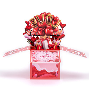 Handmade Pop-Up Happy Valentine's Day Card Wedding Birthday Greeting Card with Envelope and Note - Product Image 6