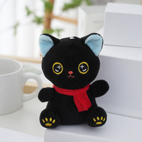 Jouet en peluche chat mignon, poupée chat en peluche Kawaii avec écharpe rouge, animal en peluche doux et moelleux, 3 couleurs, vente en gros, personnalisable