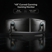 Monitor Curvo Ultra Ancho de 49 Pulgadas 32:9, 144Hz, 100% SRGB, Pantalla para PC con Resolución 3840x1080 para Trading de Acciones en Múltiples Pantallas