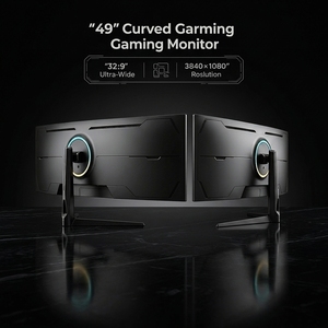 Monitor Curvo Ultra Ancho <span class=keywords><strong>de</strong></span> 49 Pulgadas 32:9, 144Hz, 100% SRGB, Pantalla para PC con Resolución 3840x1080 para Trading <span class=keywords><strong>de</strong></span> Acciones en Múltiples Pantallas - Product Image 1