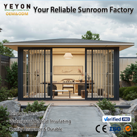 Yeyon OEM Véranda moderne en alliage d'aluminium avec verre isolant, pour usage résidentiel extérieur, villa, bureau à domicile, à forte luminosité
