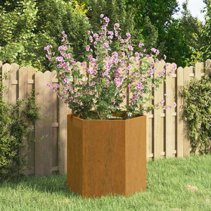 Grand pot à plantes en acier corten assemblé pour l'extérieur, pot à fleurs de jardin personnalisé, décoration écologique - Product Image 2