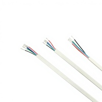Câble plat gris-blanc 24AWG5C, flexible, en cuivre étamé, isolé en PVC, 300V, pour éclairage LED et câblage interne