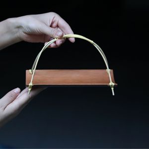 Bamboo Serving <b>Tray</b> With Handle <b>Tea</b> Ceremony Accessory Household Wooden Pattern - Product Image 4