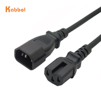 Haute qualité personnalisé IEC C13 à C14 mâle à femelle prise d'extension connecteur de câble cordon d'alimentation pour armoire PDU d'ordinateur