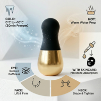 Rodillo Facial con Esferas de Hielo, Herramienta de Masaje Frío para Cuerpo, Rostro y Ojos, Acero Inoxidable, Crioterapia Líquida para Reducir Arrugas y Aliviar la Hinchazón