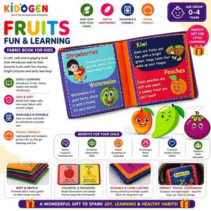 Libro de tela de verduras KIDOGEN para niños, juguete educativo suave de 30cm para niños de 0 a 4 años, material de aprendizaje temprano - Product Image 2