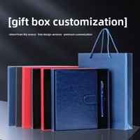 Carnet à feuilles mobiles A5 en cuir/PU avec logo personnalisé, boîte cadeau détachable avec logo imprimable, papeterie de bureau, ensemble promotionnel pour entreprises