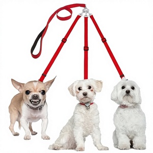 Correa <span class=keywords><strong>Triple</strong></span> para Perros Sin Enredos, Ajustable, de Nailon, con Empuñadura Acolchada, para Pasear Múltiples Mascotas - Product Image 1