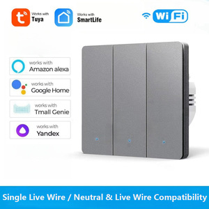 Interrupteur mural intelligent Tuya 2025 avec minuterie, compatible WiFi, <span class=keywords><strong>Android</strong></span>, PC, Alexa et <span class=keywords><strong>Google</strong></span> Assistant, design <span class=keywords><strong>barre</strong></span>, pour maison intelligente - Product Image 2