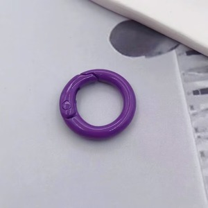 Spring Buckle Round Open <b>Ring</b> Zinc Alloy Painted Colored <b>Clip</b> <b>Ring</b> For Jewelry Keychain Gift Unisex Fashion <b>Rings</b> - Product Image 2