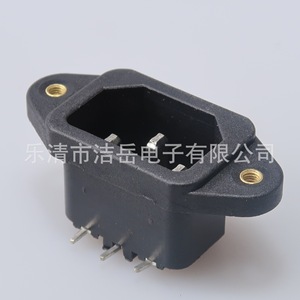 Prise secteur AC à 3 broches avec oreilles de fixation, 1 sortie 6A 125V, prise d'alimentation fixe en plastique, mise à la terre standard - Product Image 2