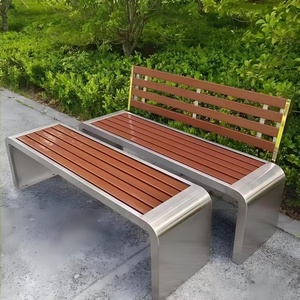 Panca <span class=keywords><strong>da</strong></span> <span class=keywords><strong>Esterno</strong></span> <span class=keywords><strong>in</strong></span> Acciaio Inossidabile Anticorrosione Stile Moderno <span class=keywords><strong>con</strong></span> Seduta <span class=keywords><strong>in</strong></span> <span class=keywords><strong>Legno</strong></span> Massello per Patio e Cortile - Product Image 4