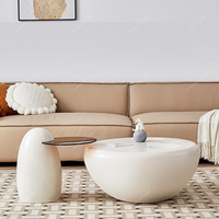 Table basse ronde SPARKLE ensemble de tables basses en verre trempé design de luxe moderne et léger