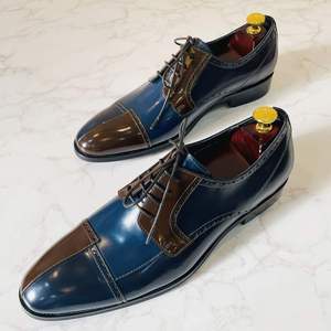 Nuevos Zapatos Casuales de Negocios para Hombre con Bloques de Color de Lujo - Calzado Formal de Cuero Genuino Suave y Moderno - Product Image 4