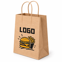 Sacs à hamburgers en papier kraft jetables de qualité alimentaire, imprimés sur mesure par offset, avec poche à ouverture facile pour les chaînes de restauration rapide