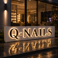 Enseigne lumineuse LED personnalisée, enseigne en acrylique rétroéclairée 3D pour salon de beauté et logo mural de parc, étanche IP65, utilisation en extérieur/intérieur