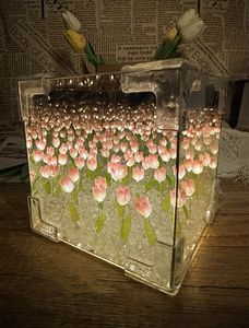 Lámparas de Mesa con Forma de Tulipán Hechas a Mano, Espejos Decorativos para Dormitorio, Adornos, Regalos de Cumpleaños para Iluminación de Fiestas - Product Image 3