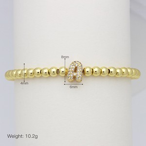 Thời trang tiếng anh 26 Bong <span class=keywords><strong>b</strong></span>óng chữ cái chữ mạ vàng đính cườm đồng vòng đeo tay - Product Image 4