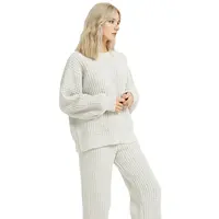 Lady Berber poliestere Knit Winter Solid Sleepwear set pigiama invernale per donna maglioni donna
