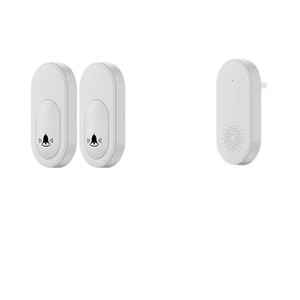Sonnette sans fil télécommandée, fonctionnant sur piles, avec plusieurs sonneries, pour usage domestique, un récepteur et deux émetteurs - Product Image 1