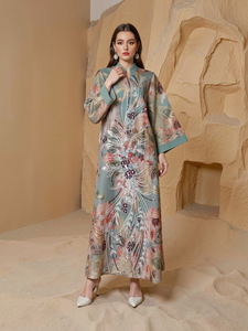 Vestido Abaya Azul Grande Bordado para Mujer, Inspiración para Bodas, Fiestas, Vestimenta Tradicional Musulmana, Accesorio de Noche - Product Image 3